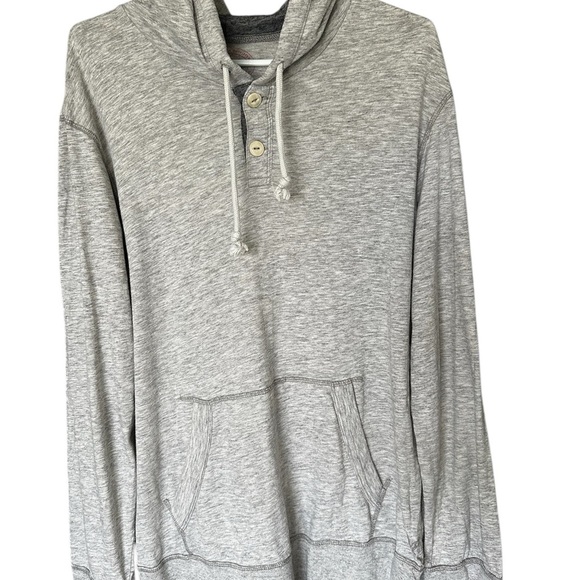 Men’s L Gray Hooded Sweatshirt with Buttons - Picture 1 of 5